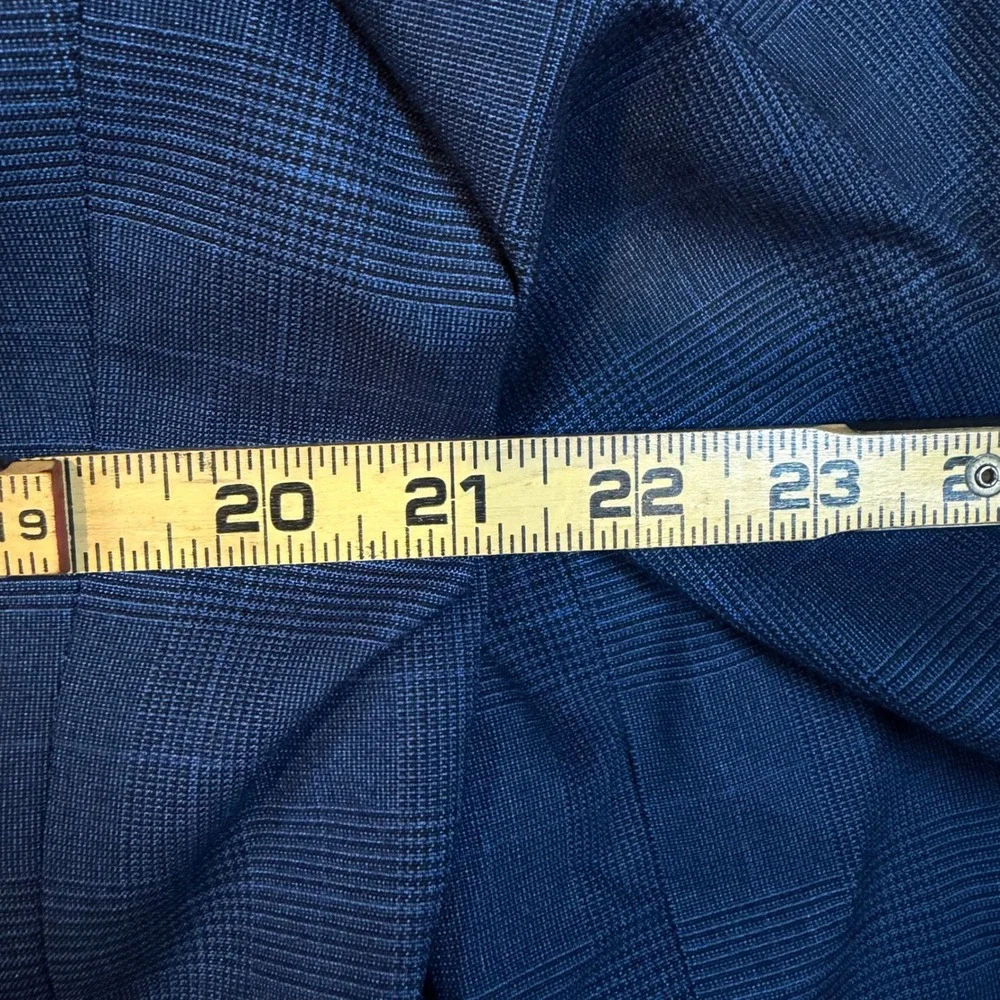 Nautica Mens 44R Modern Fit Active Stretch Blazer Gaff Blue Plaid NA00055